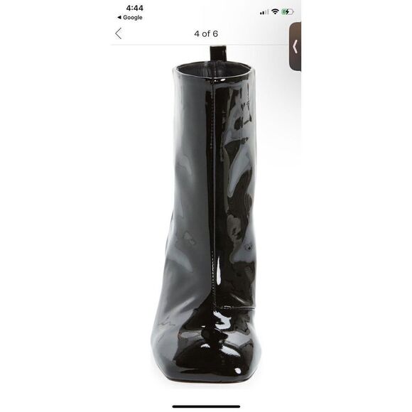 GOOD AMERICAN pattent leather square toe ankle boots high heels sz 10.5 NIB - Picture 4 of 12